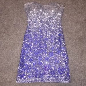Silver and purple ombré sequin dress